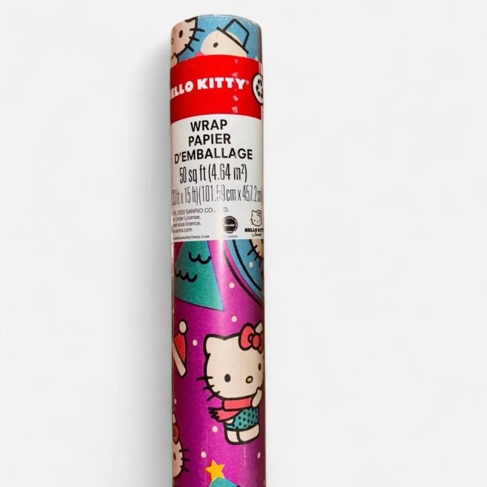 Hello Kitty Snow Globe Purple Christmas gift wrap paper roll